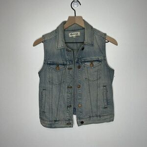Madewell Size Small Light Wash Clear Blue Denim Vest